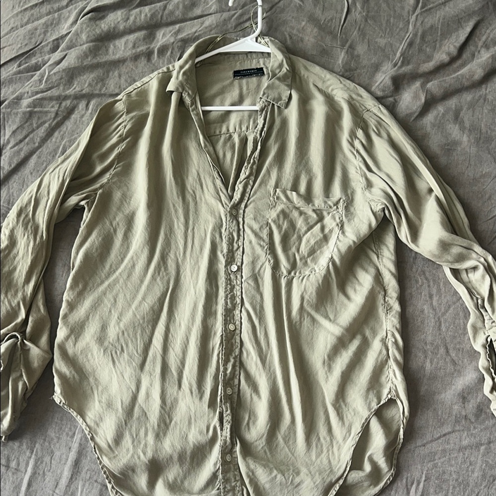 Zara Casual Olive Green Shirt